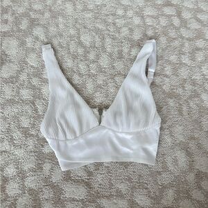 White Fox Boutique White Textured Satin Bralette Crop Top